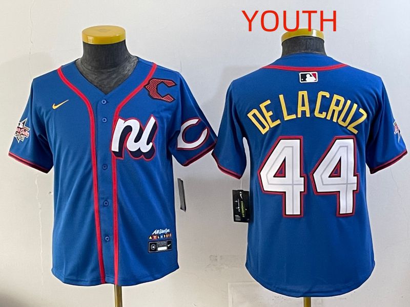 Youth 2025 Cincinnati Reds #44 De Lacruz Blue All star Nike MLB Jersey style 03->youth mlb jersey->Youth Jersey